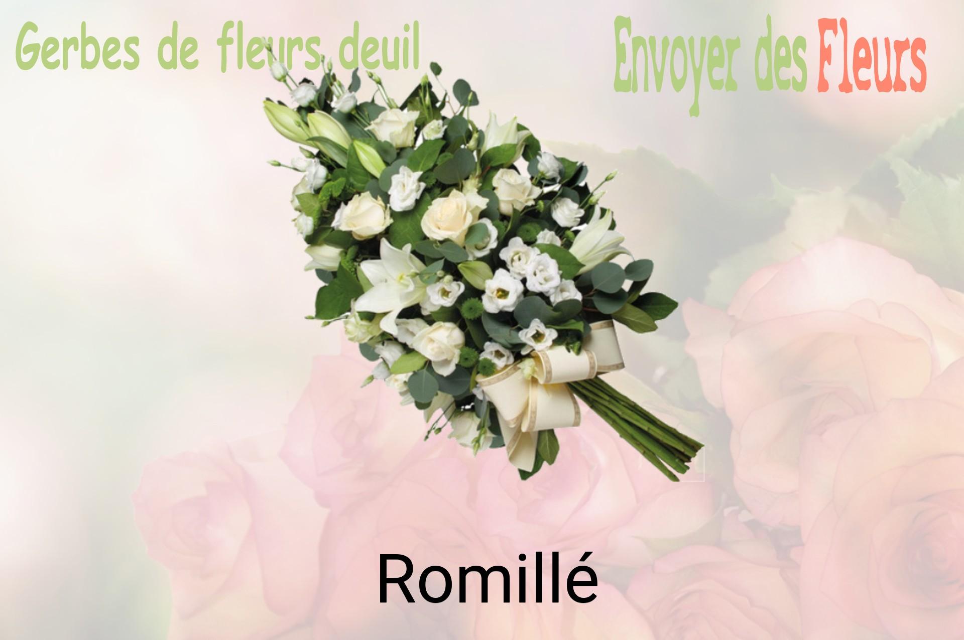 Gerbe de fleurs de deuil livrée à Romillé